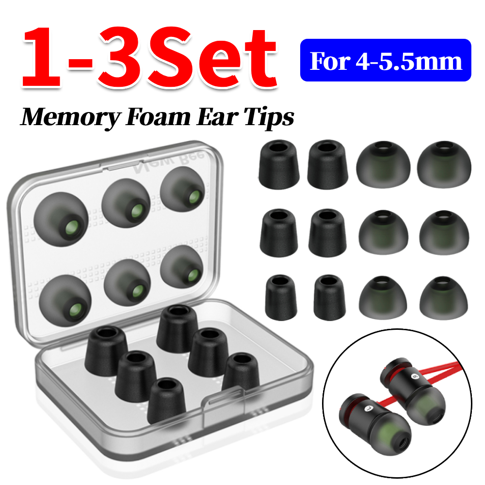1-3Set Memory Foam Ear Tips  w - Earphone Foam Tip recension och pris